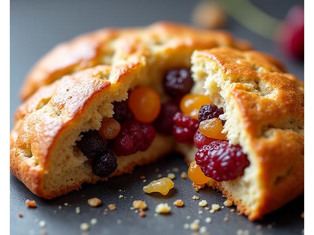 宝石のようなドライフルーツが入ったスコーン